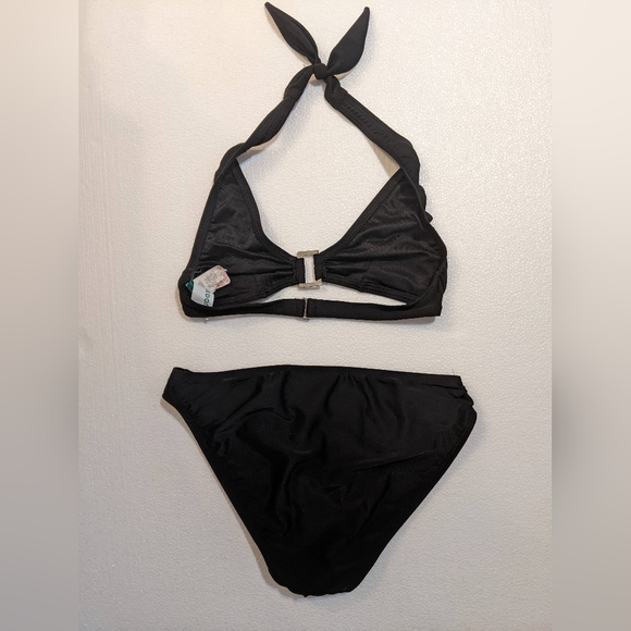 Black Vintage Bikini buckle details tie back - Picture 3 of 6